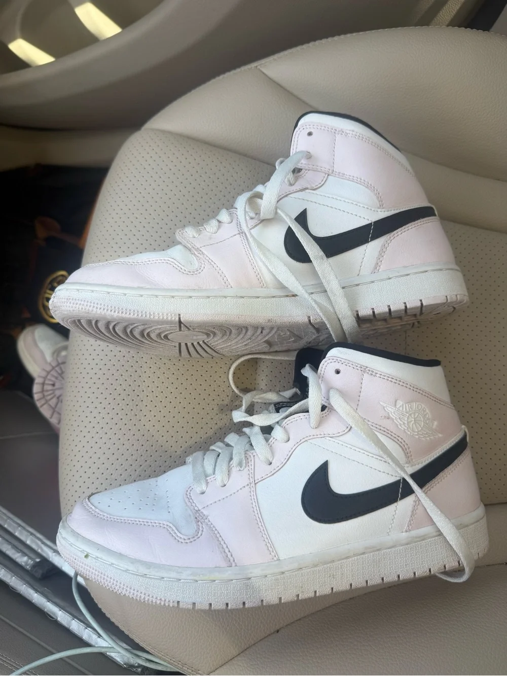 Nike Women's High-Top Sneakers in White, Light Pink & Black size 9